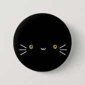 schwarzer neko Knopf Button (Vorderseite)