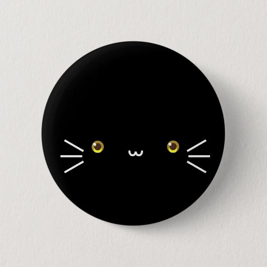 schwarzer neko Knopf Button (Vorderseite)