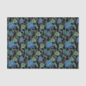 Schwarzer Neon Glow Xmas Poinsettia Ornament Seidenpapier (Vorderseite)