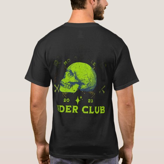 Schwarzer Neon-grüner Skull-Grafik-T - Shirt (Rückseite)