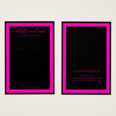 Schwarzer Neon Pink Border Curring Ohrring Display (Vorne & Hinten)