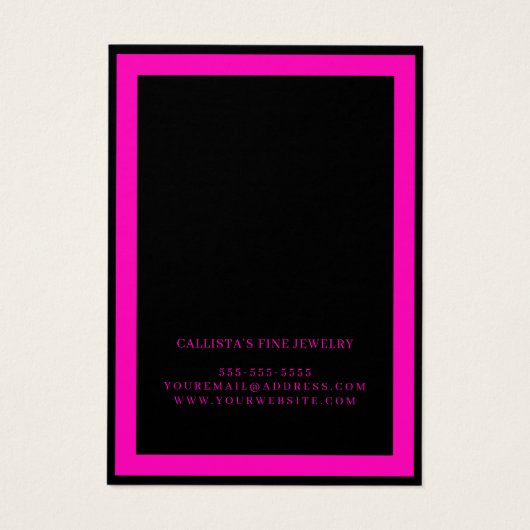 Schwarzer Neon Pink Border Curring Ohrring Display (Rückseite)