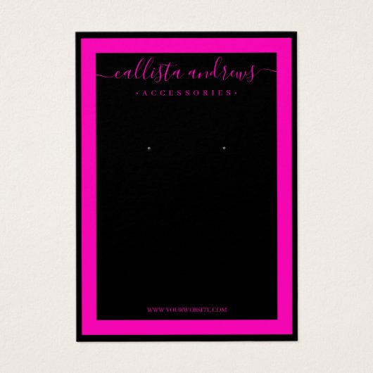 Schwarzer Neon Pink Border Curring Ohrring Display (Vorderseite)