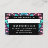 Schwarzer Neon Rosa und Blue Lotus Blume Beruflich Terminkarte (Rückseite)