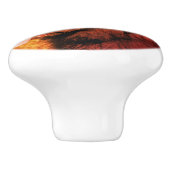 Schwarzer Neufundland Hund Abstrakt Grunge Keramikknauf (Seitenansicht)