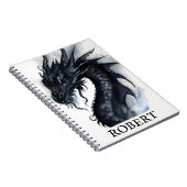 Schwarzer Nidhogg-Drache mit Namen Notizblock (Rechte Seite)