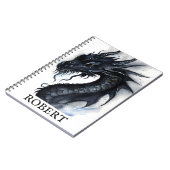Schwarzer Nidhogg-Drache mit Namen Notizblock (Linke Seite)