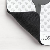 Schwarzer Niedlicher Grauhund mit Individuelle Nam Mousepad (Ecke)