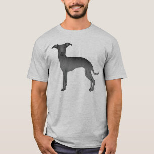 Schwarzer Niedlicher Grauhund T-Shirt