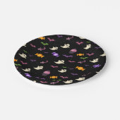 Schwarzer Niedlicher Spaß Magisches Halloween Pappteller (Schrägansicht)