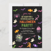 Schwarzer Niedlicher Spaß Magisches Mystisches Hal Einladung (Vorderseite)