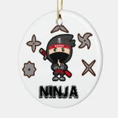 Schwarzer Ninja Junge Keramik Ornament (Links)