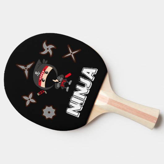 Schwarzer Ninja Junge Tischtennis Schläger (Seitenansicht)