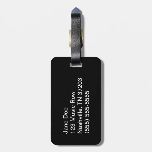 Schwarzer Notenen-Gepäckanhänger Gepäckanhänger (Rückseite vertikal)