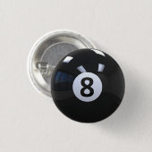 Schwarzer Nr. 8- Billard-Pool-Ball Button (Vorne & Hinten)