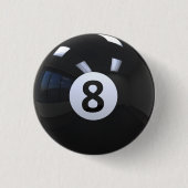 Schwarzer Nr. 8- Billard-Pool-Ball Button (Vorderseite)