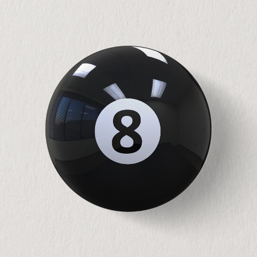 Schwarzer Nr. 8- Billard-Pool-Ball Button (Vorderseite)