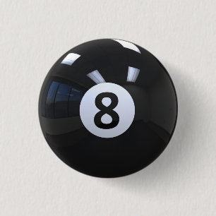 Schwarzer Nr. 8- Billard-Pool-Ball Button