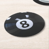 Schwarzer Nr. 8- Billard-Pool-Ball Runder Pappuntersetzer (Angewinkelt)