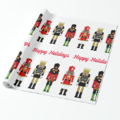 Schwarzer Nutcracker-Frohpapier für Feiertage Geschenkpapier (Ungerollt)