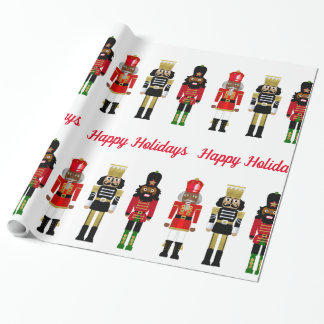 Schwarzer Nutcracker-Frohpapier für Feiertage Geschenkpapier