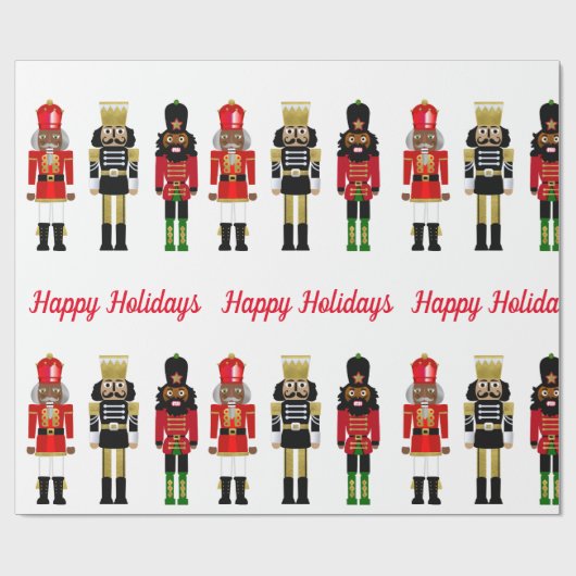 Schwarzer Nutcracker-Frohpapier für Feiertage Geschenkpapier (Flach)