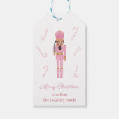 Schwarzer Nutcracker in rosa Anzug Frohe Weihnacht Geschenkanhänger (Vorderseite)