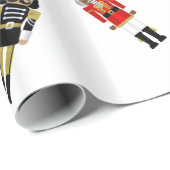 Schwarzer Nutcracker Weihnachtswrapper Geschenkpapier (Rolleneckpunkt)