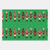 Schwarzer Nutcracker Weihnachtswrapping Paper Grün Geschenkpapier Set (Vorderseite 2)