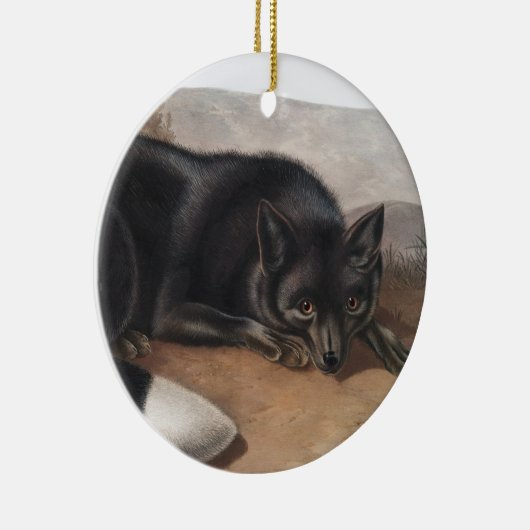 Schwarzer oder Silberfuchs (Vulpes fulvus) Keramik Ornament (Rechts)