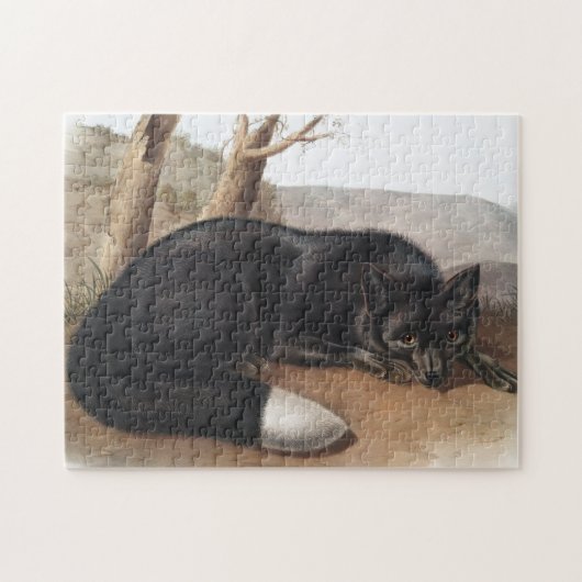 Schwarzer oder Silberfuchs (Vulpes fulvus) Puzzle (Horizontal)