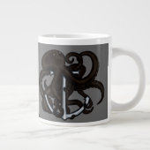Schwarzer Oktopus über Anker Jumbo-Tasse (Rechts)
