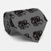 Schwarzer Oktopus über Anker Krawatte (Gerollt)