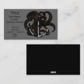 Schwarzer Oktopus über Anker Visitenkarte (Vorne/Hinten)