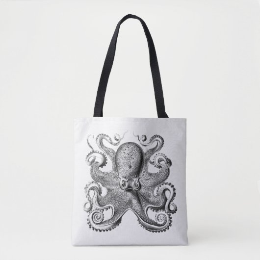 Schwarzer Oktopus von Ernst Haeckel Tasche (Vorderseite)