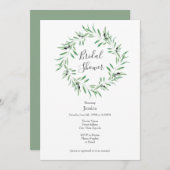 Schwarzer Olive-Kranz Einladung (Vorne/Hinten)