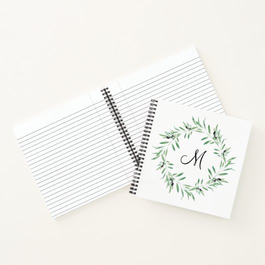 Schwarzer Olive-Kranz Notizblock (Innenseite)