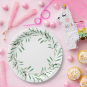 Schwarzer Olive-Kranz Pappteller (Party)