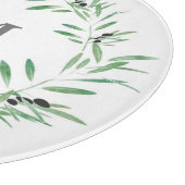 Schwarzer Olive-Kranz Schneidebrett (Ecke)