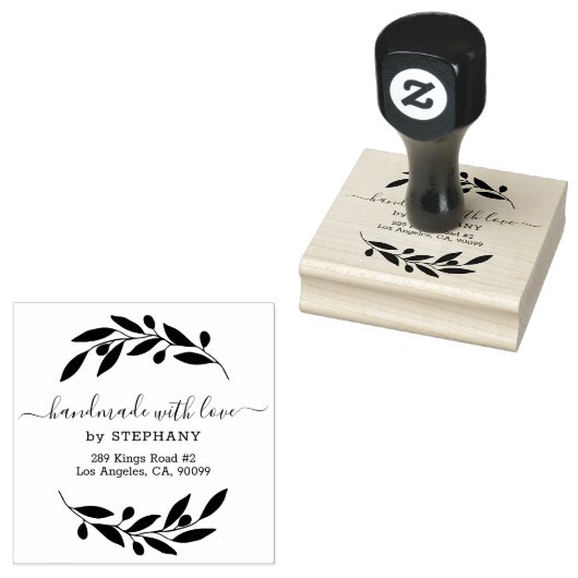 Schwarzer Olive Kreath Custom Modern Typografy Gummistempel (Stempel)