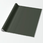 Schwarzer Olive Solid Schlicht Geschenkpapier (Ungerollt)