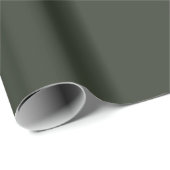 Schwarzer Olive Solid Schlicht Geschenkpapier (Rolleneckpunkt)