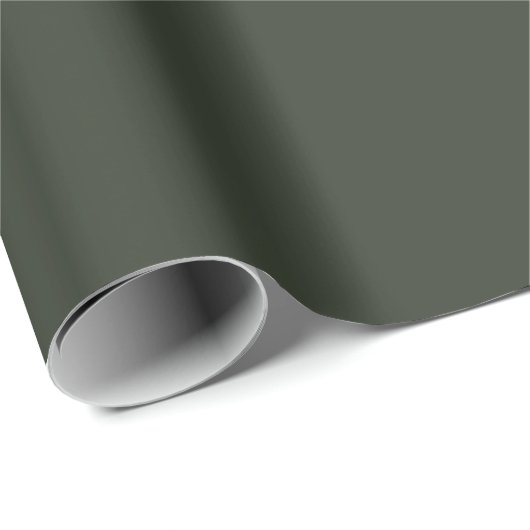 Schwarzer Olive Solid Schlicht Geschenkpapier (Rolleneckpunkt)