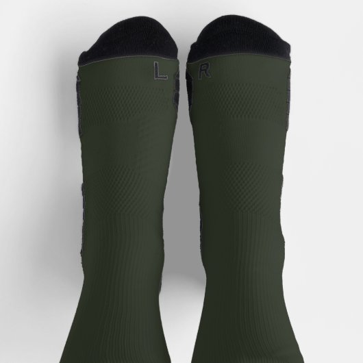 Schwarzer Olive Solid Schlicht Socken (Oben)