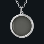 Schwarzer Olivenbaum (feste Farbe) Versilberte Kette<br><div class="desc">Schwarzer Olivenbaum (feste Farbe)</div>