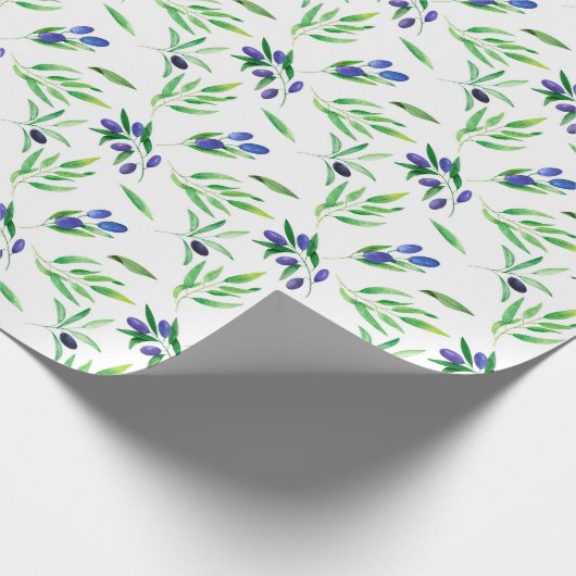 Schwarzer Olivenhain Geschenkpapier (Ecke)