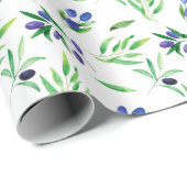 Schwarzer Olivenhain Geschenkpapier (Rolleneckpunkt)