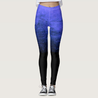 Schwarzer Ombré-Distressed-Textur - Indigo Leggings