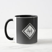 Schwarzer Ombre Silver Marble Mit Monogramm Tasse (Links)