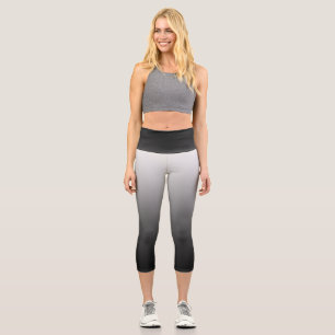 Schwarzer Ombre-Verlauf verblasst Capri Leggings